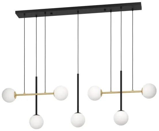 Eglo 390178 - Csillár zsinóron PAZ 7xE14/40W/230V arany/fekete