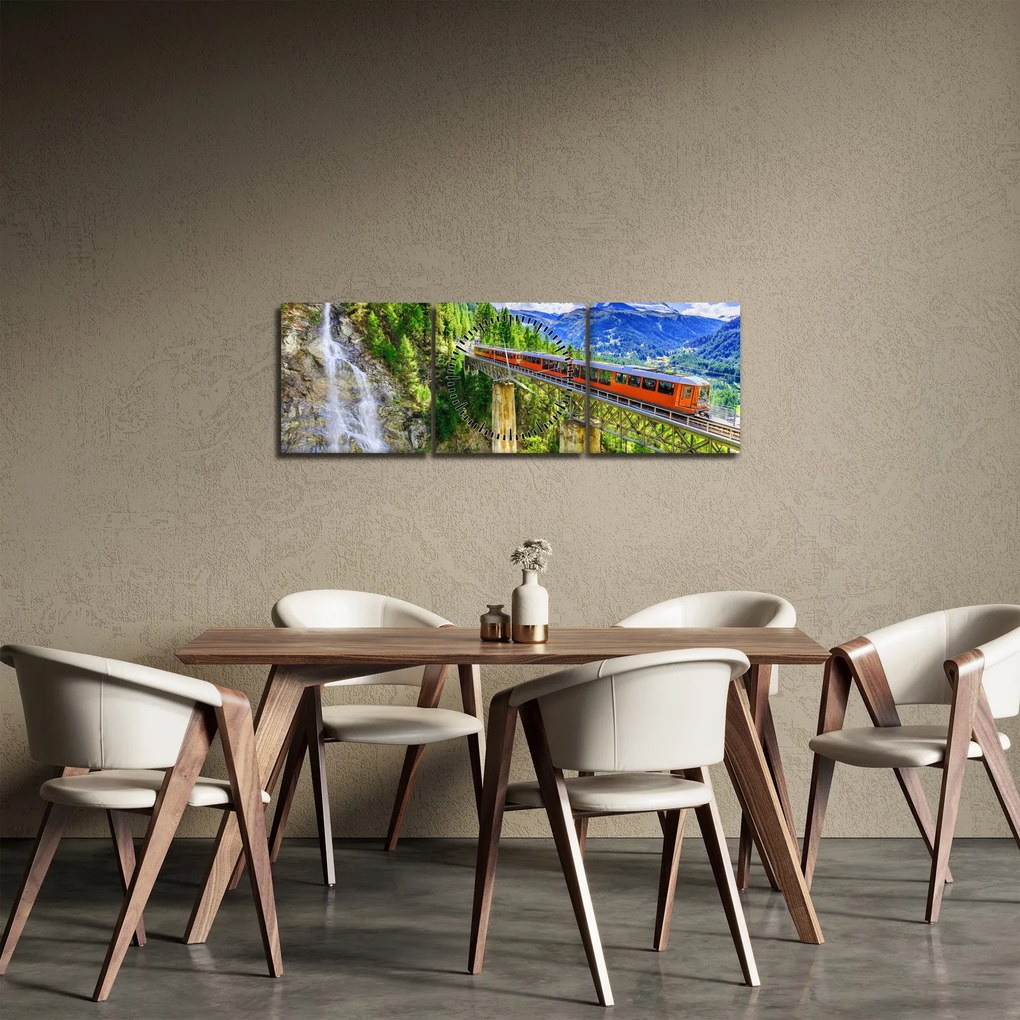 Kép - Matterhorn, Zermatt, Valais, Svájc (órával) (90x30 cm)