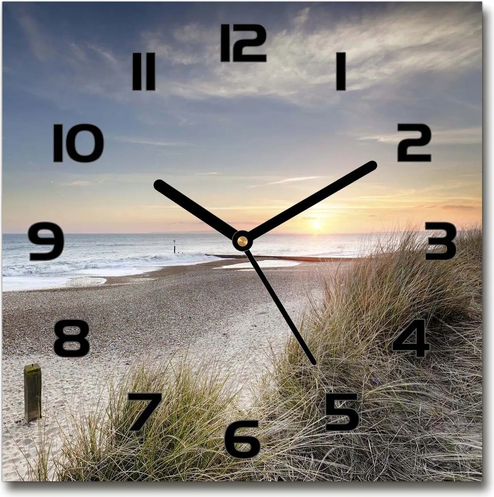 Üveg, csendes óra Naplemente és dűnék 30x30cm