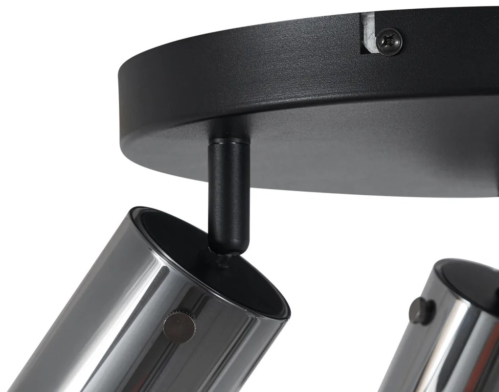 Mennyezeti spotlámpa gunmetal kerek 3-lámpás forgatható és állítható - Drain