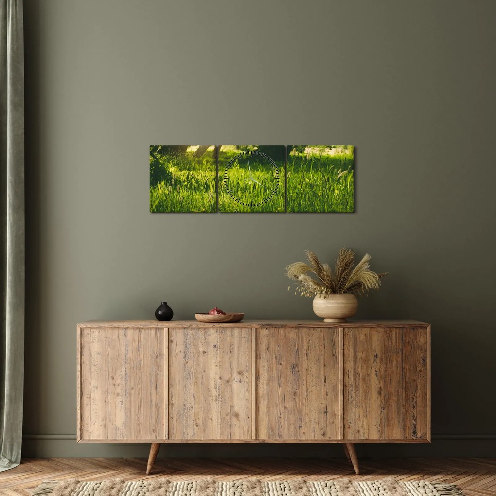 Tájkép - rét (órával) (90x30 cm)