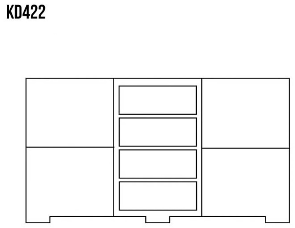 Komód KD422. Szürke