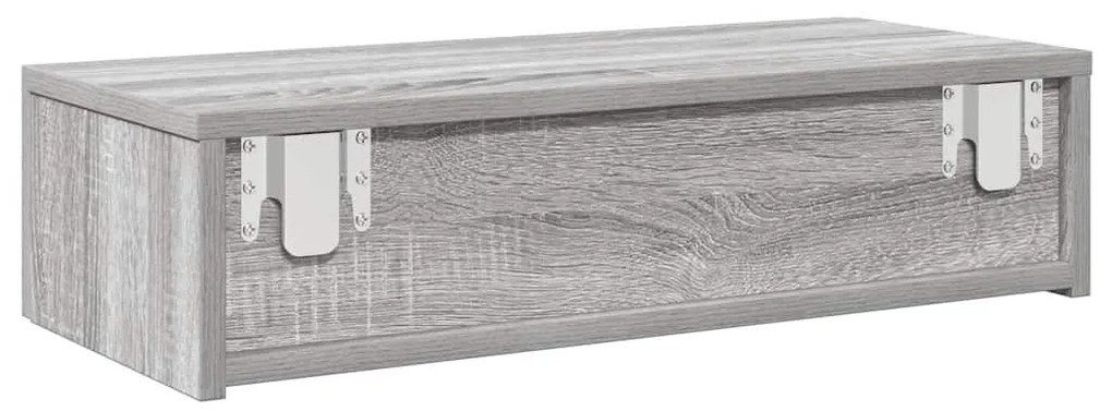 Falipolc fiókokkal szürke sonoma 60x26,5x15 cm műszaki fa