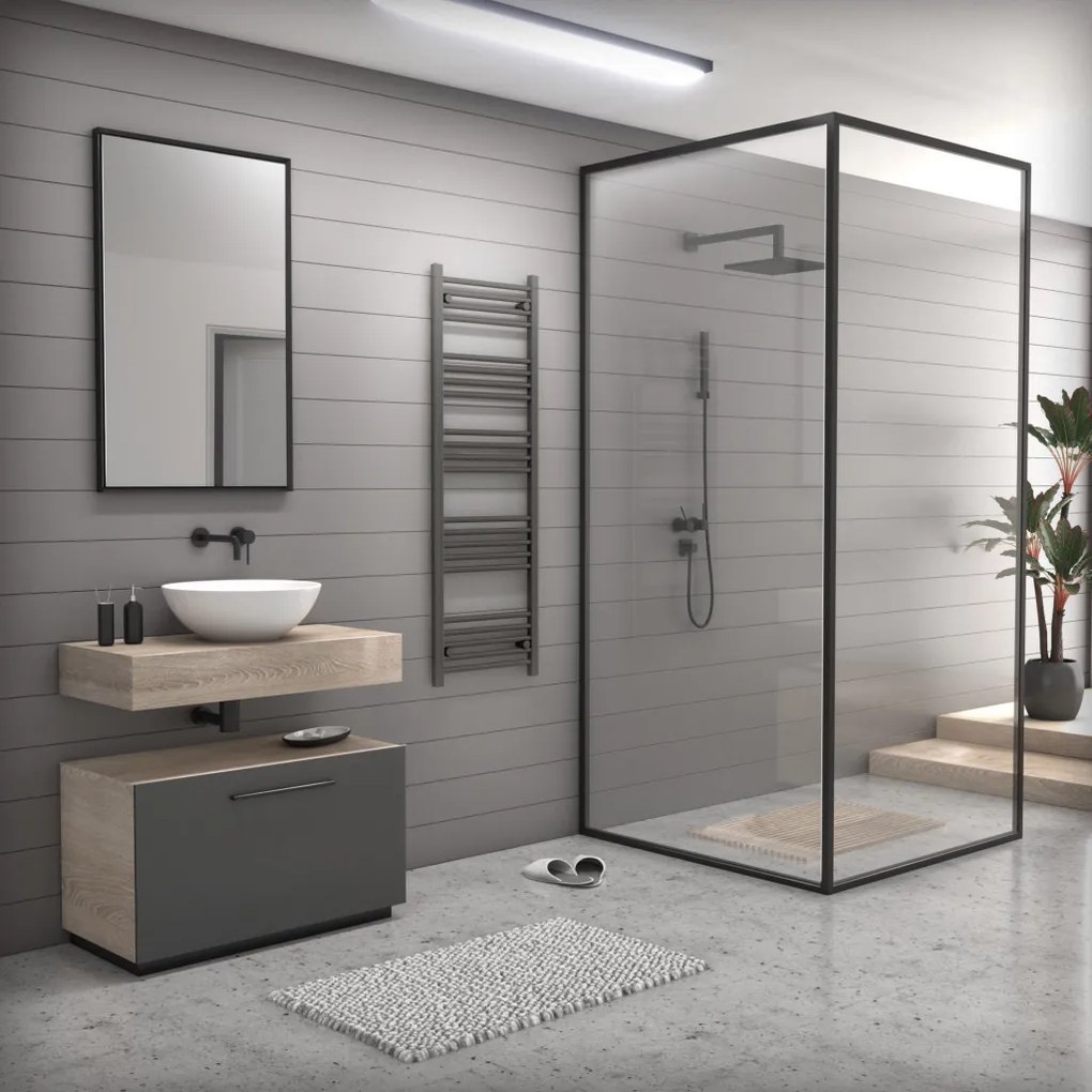 Törölközőszárító radiátor 50 x 160 cm - Nero Italia (szürke)