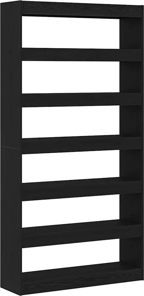 vidaXL Könyvespolc Fekete 100 x 30 x 198 cm Faanyag