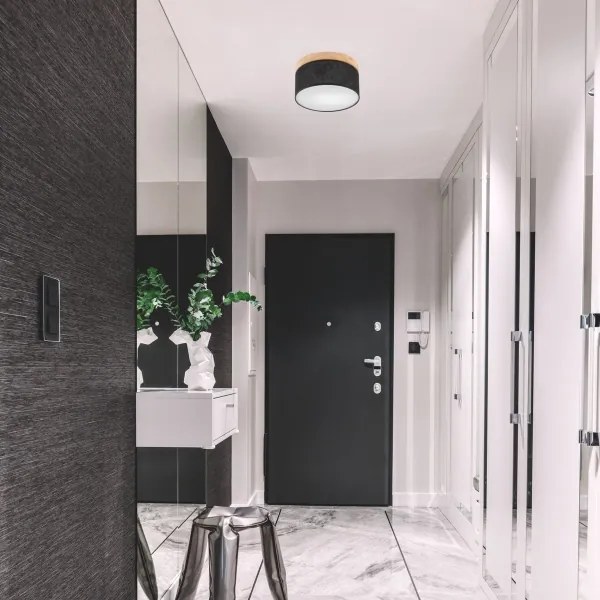 Brilagi - LED mennyezeti lámpa BELLADONNA 1xE27/15W/230V, 30 cm, fekete/fenyő