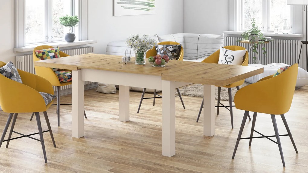 Mazzoni ROYAL Artisan Tölgy/Bézs (Pezsgő) - 270 cm-es NYITHATÓ ASZTAL!