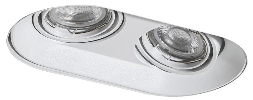 6 darabos lekerekített fehér beépíthető spotlámpa szett GU10 50mm dupla fényforrású - Hubs
