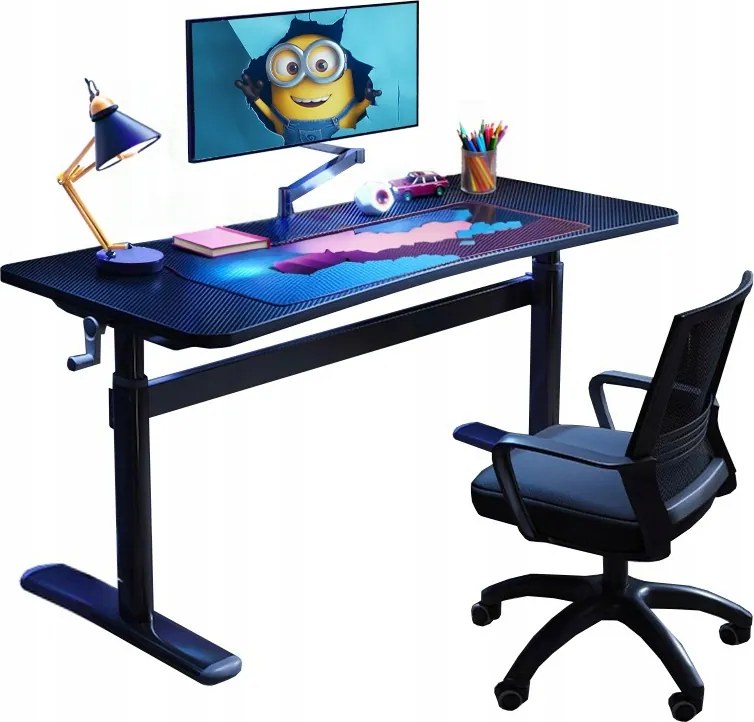 Íróasztal Állítható Gyerek Számítógép Gamer Loft Asztal Fekete 100 CM