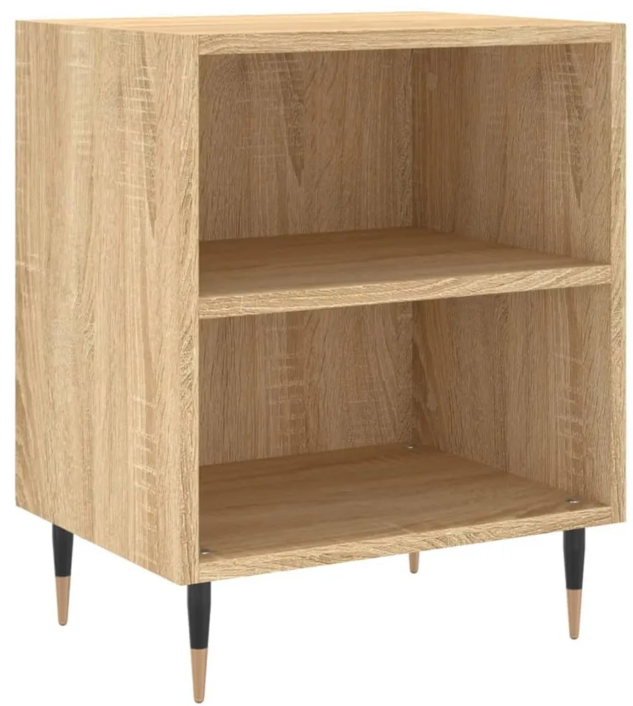 2 db sonoma tölgy színű szerelt fa éjjeliszekrény 40x30x50 cm