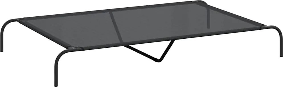 vidaXL fekete textilén és acél emelt kutyaágy 150x90x20 cm