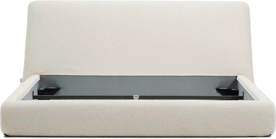 Bézs kárpitozott franciaágy ágyrács nélkül 180x200 cm Martina – Kave Home