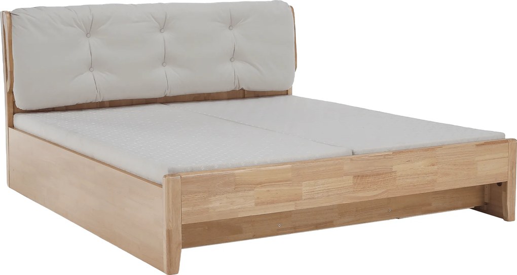 Franciaágy, 160x200, masszív fa, természetes, FLORENCIA