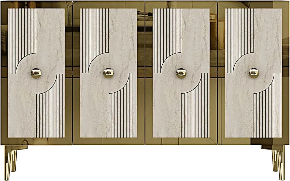 Pega 120 - White, Travertine, Gold