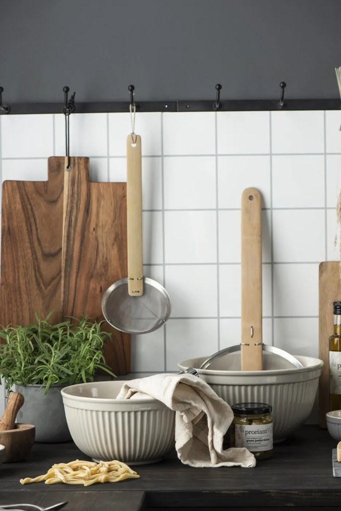 IB Laursen Tejszín színű kerámia tálak MYNTE BUTTER CREAM, 3 darabos készlet
