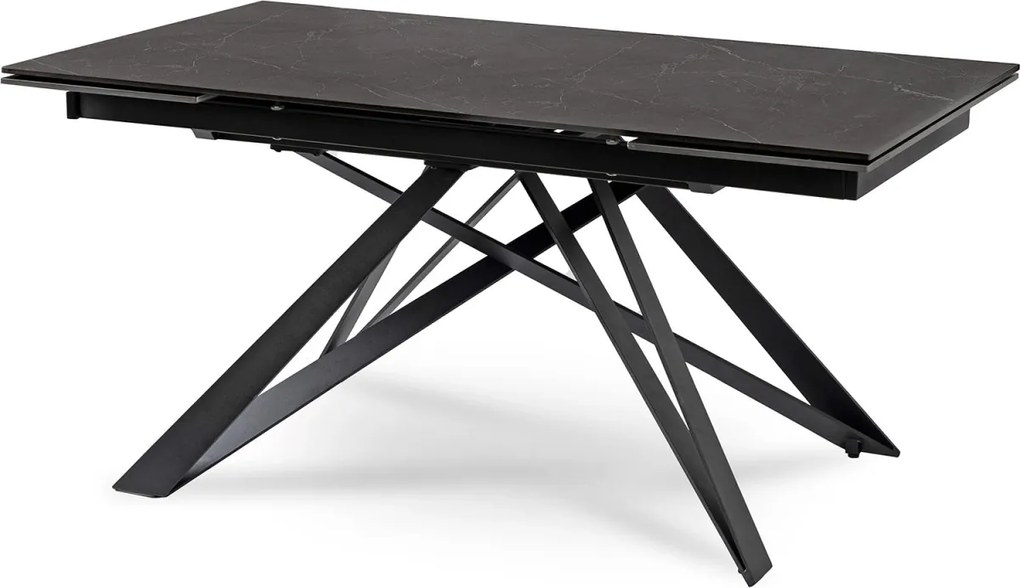 Kihúzható kerámia étkezőasztal 160–240 cm méretben, fekete márvány színben MAXIME