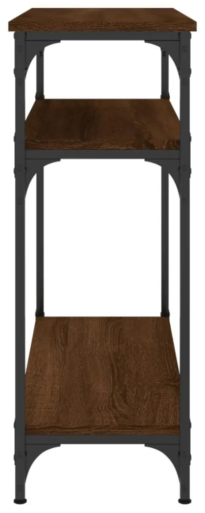 barna tölgyszínű szerelt fa tálalóasztal 75x29x75 cm