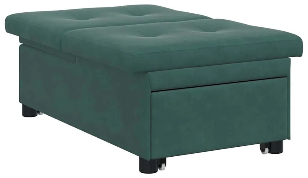 Kanapéágy Sötétzöld 67 x 194 x 38 cm Bársony