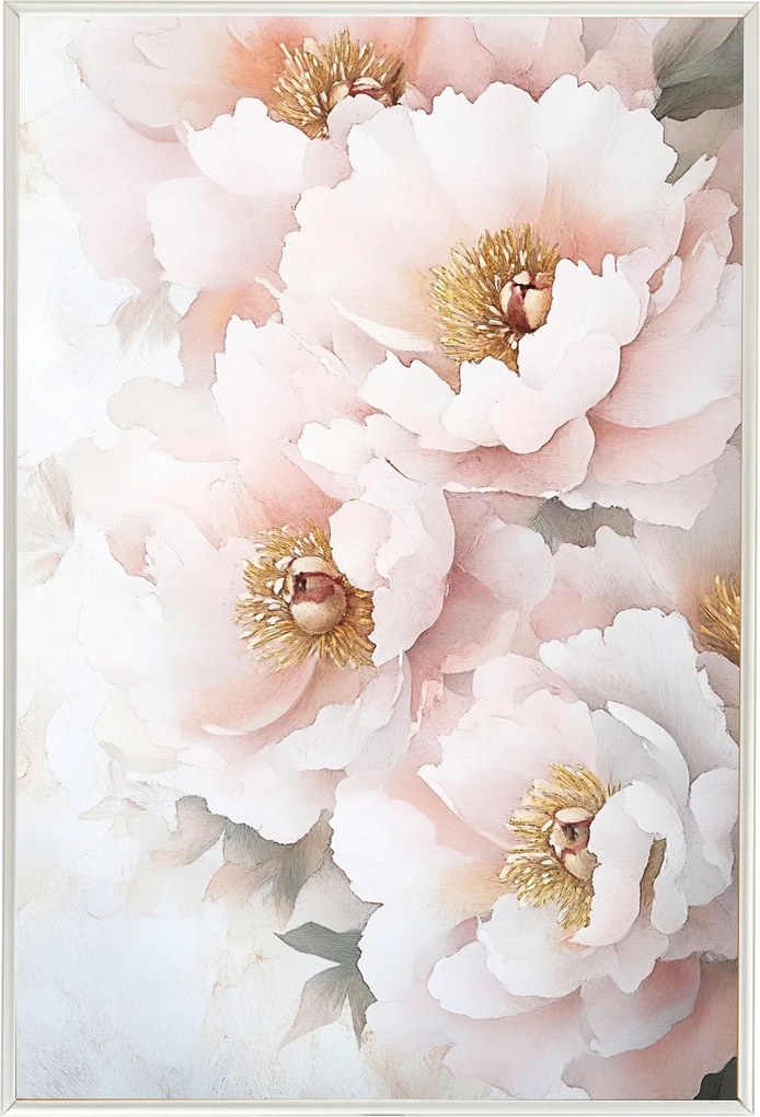 Poszter Keret Alumínium Természet Virágok Peonie Bazsarózsa Glamour Makró 40x60