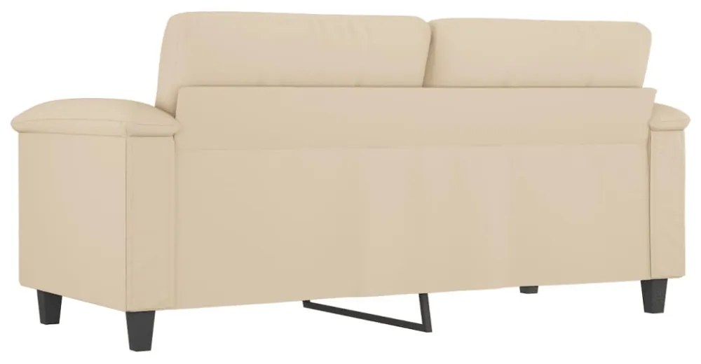 kétszemélyes krémszínű mikroszálas szövetkanapé 140 cm