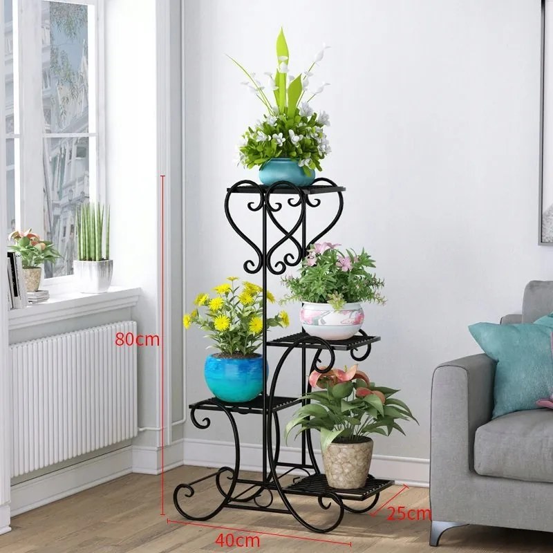 Virágágyás Állvány Fém Álló Loft Növény Könyvespolc 79 CM