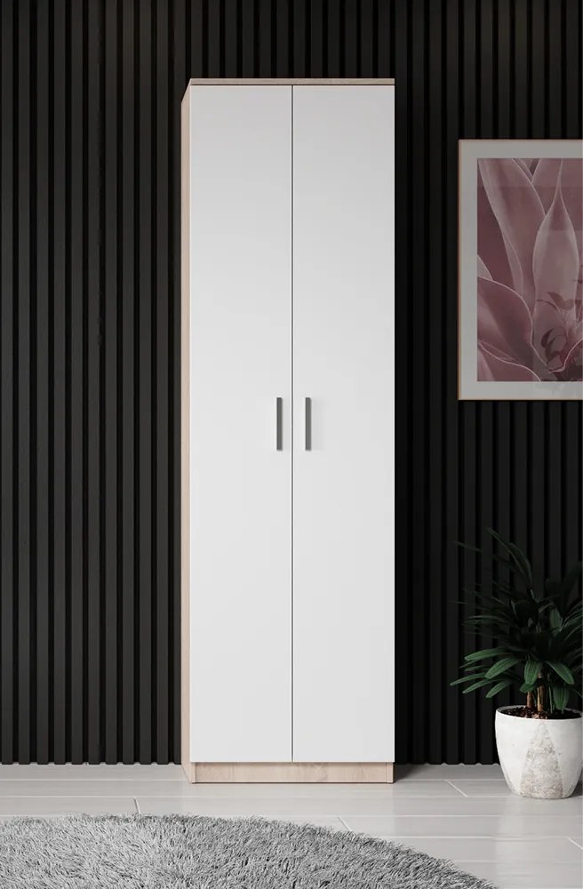 Akasztós szekrény, sonoma tölgy/fehér, ASTER