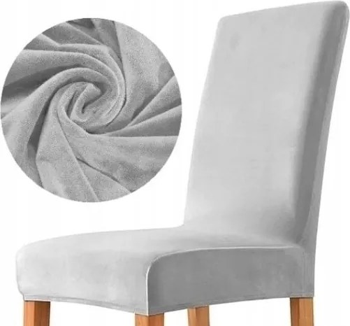 Székhuzat Velúr Prémium Plüss Rugalmas Világos Szürke