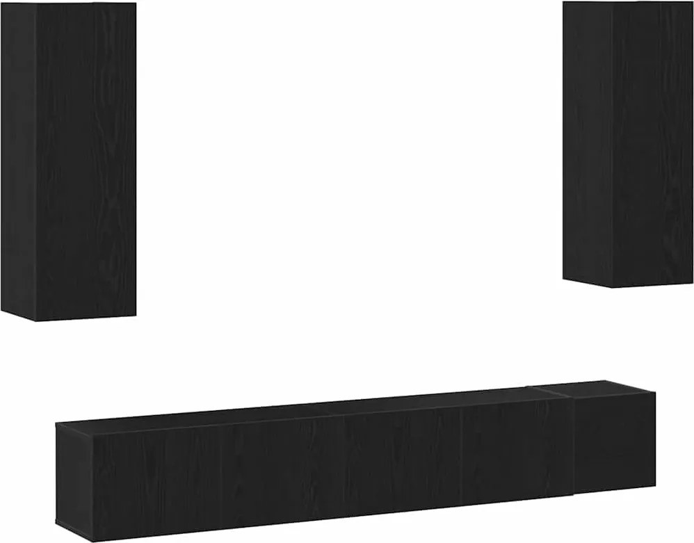 vidaXL TV szekrény garnitúra 5 pcs Fekete tölgy 160 x 30 x 30,5 cm