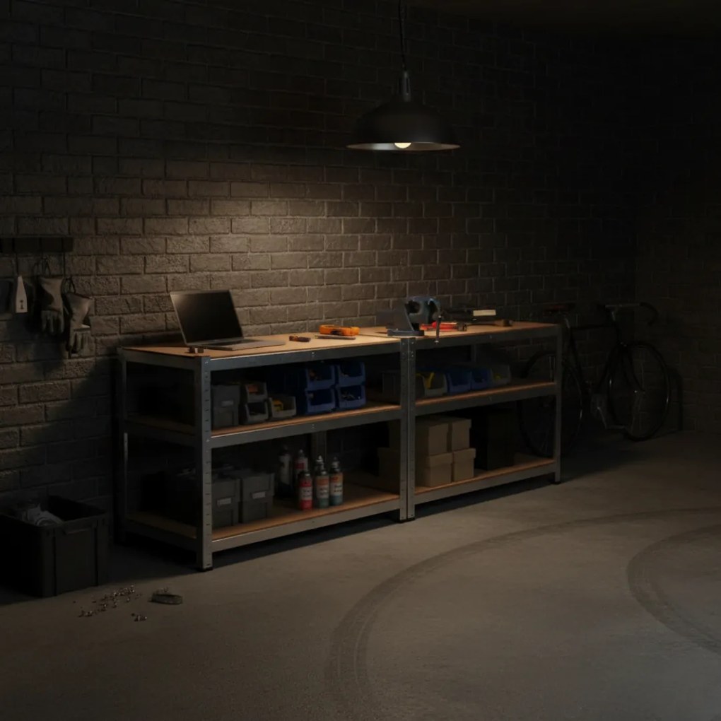 HEAVY nagy teherbírású polc, max. 875kg, 90x40x180cm, ezüst Jurhan