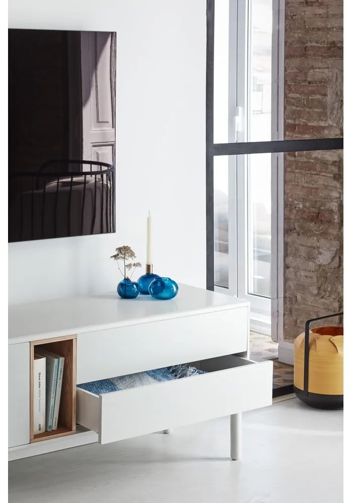 Krémszínű TV-állvány 180x56x40 cm Corvo – Teulat