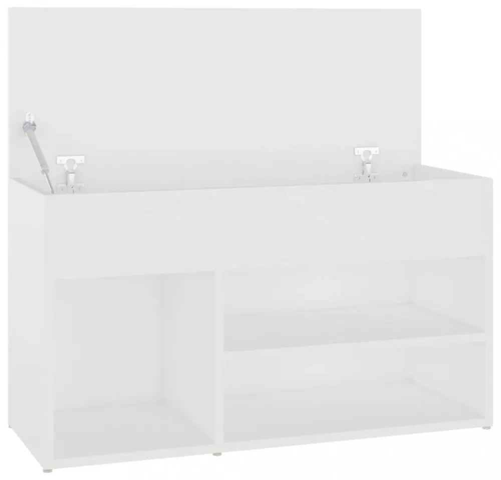 fehér szerelt fa cipőtároló pad 80 x 30 x 45 cm