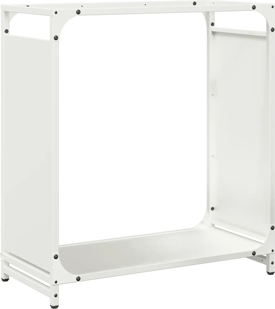 vidaXL fehér hidegen hengerelt acél tűzifatároló 60x28x65 cm