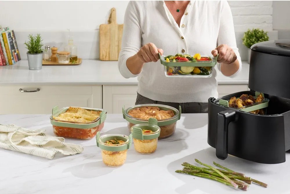 Üveg sütőforma forrólevegős fritőzhöz 20,5x19,5 cm – Lékué