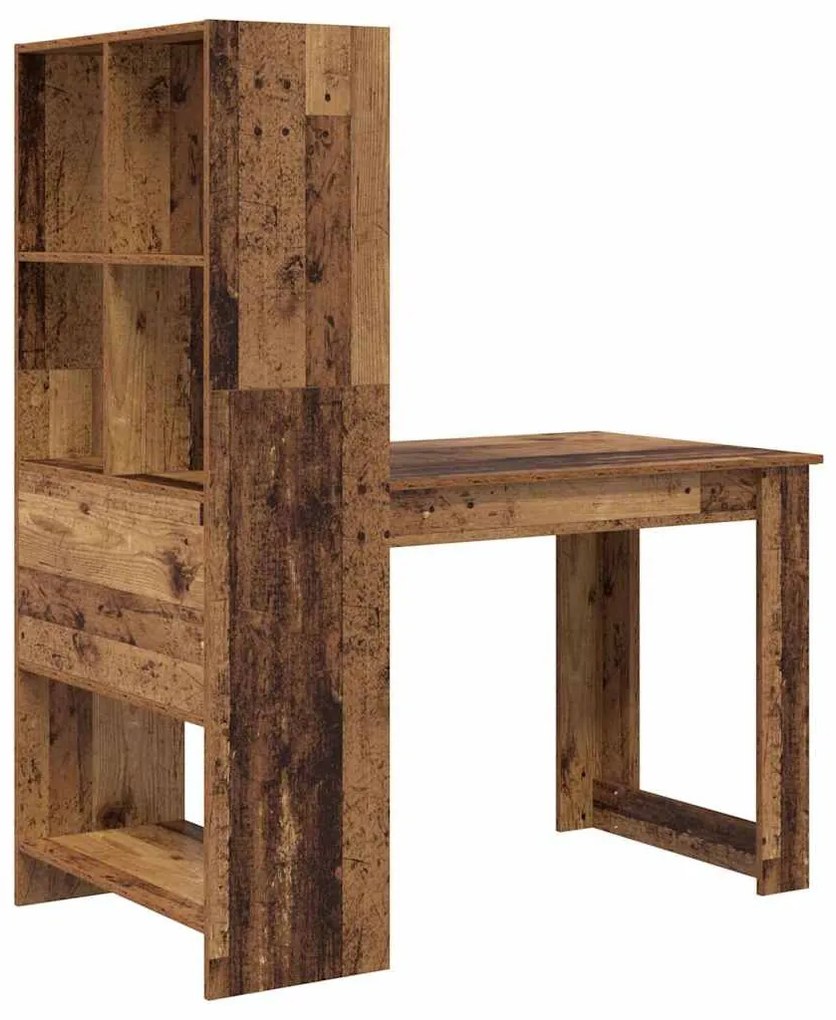 Asztal polcokkal tárolóval Öreg fa 122 x 67 x 145 cm Faanyag
