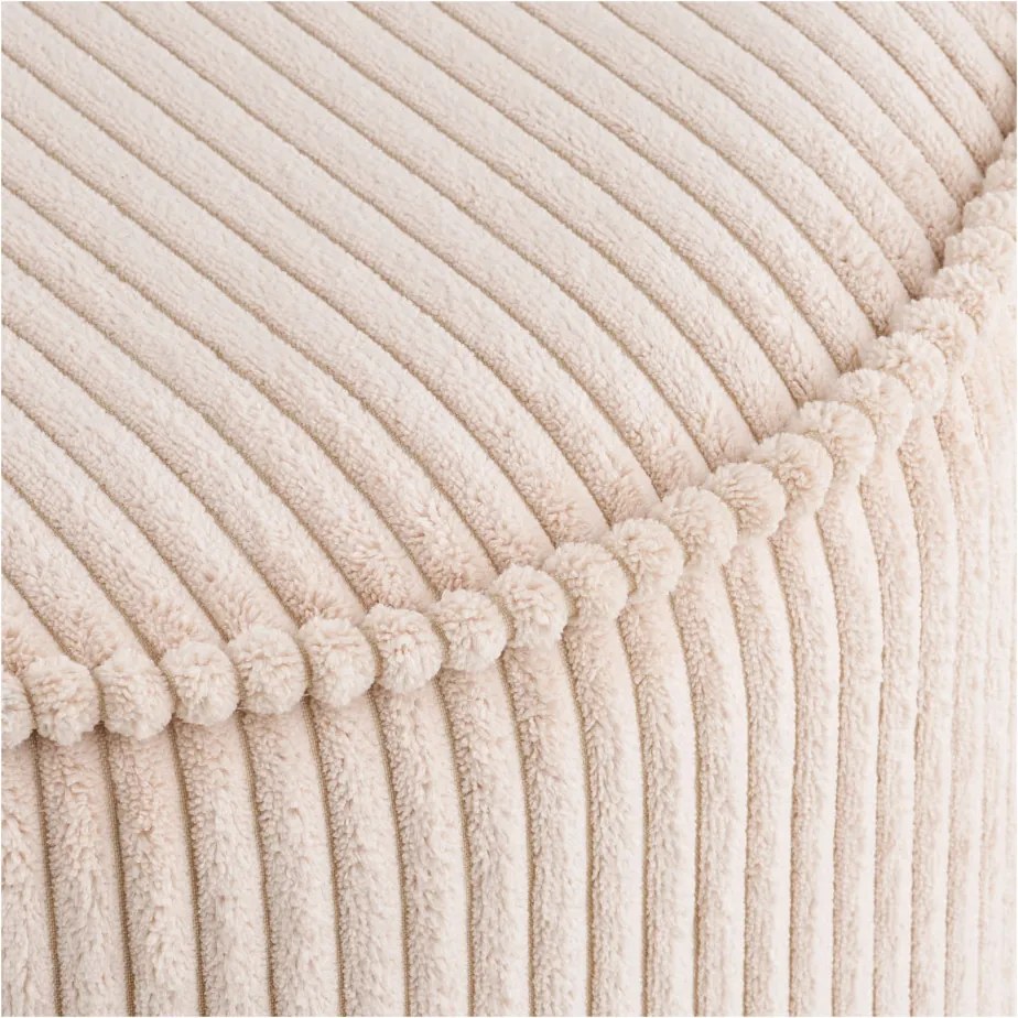 Taupo puff, bordás szövetből, bézs