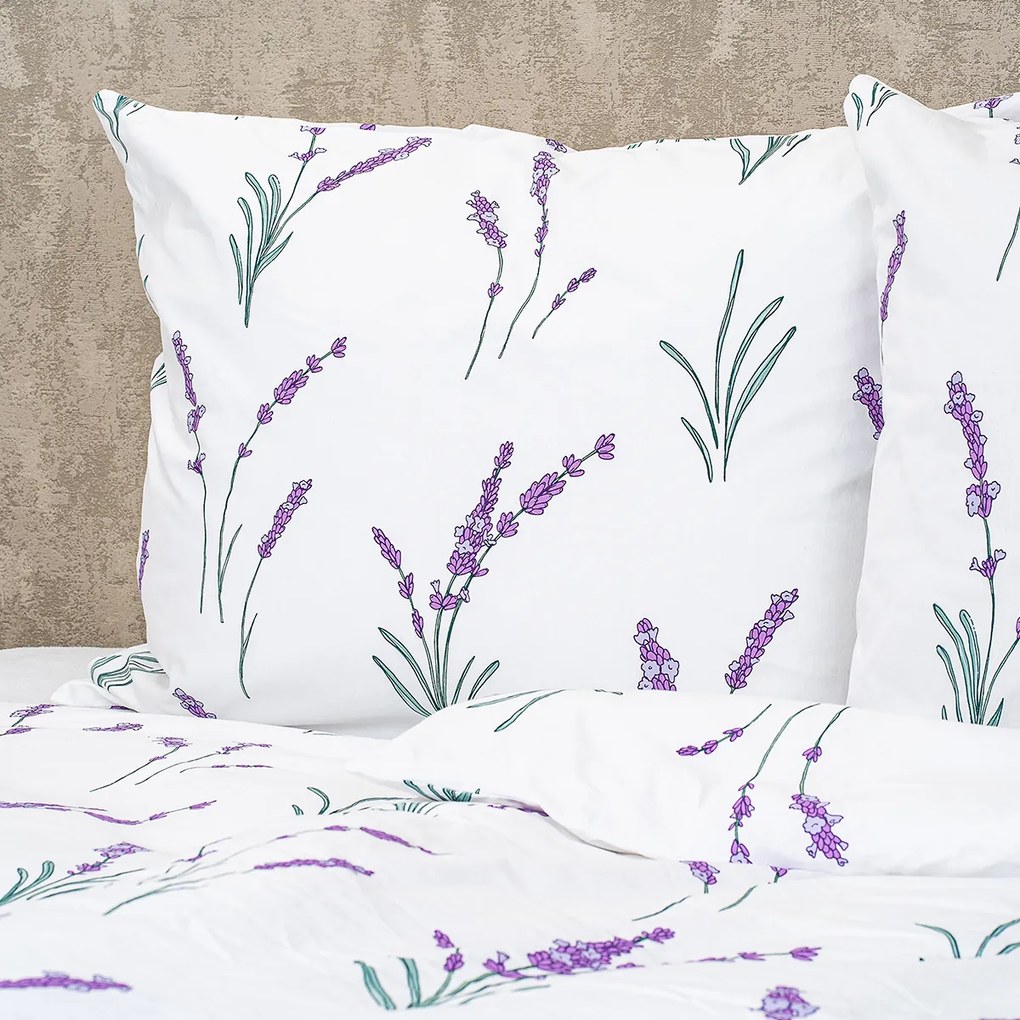 4Home Lavender pamut ágyneműhuzat, 140 x 200 cm, 70 x 90 cm, 140 x 200 cm, 70 x 90 cm