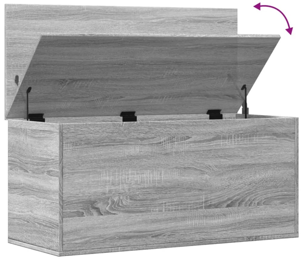 szürke sonoma szerelt fa tárolóláda 100x42x46 cm