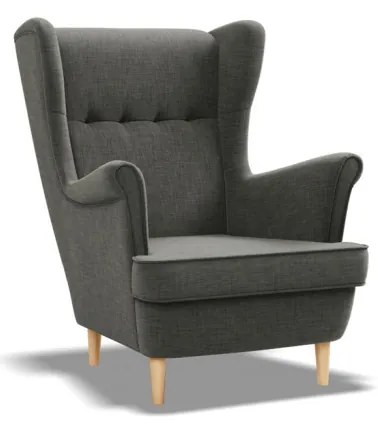 Uszak Mini fotel, fonott, fekete