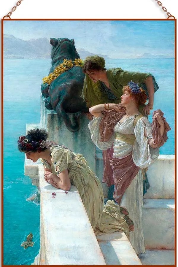 Sir Lawrence Alma-Tadema - A Coign of Vantage üvegkép, falikép