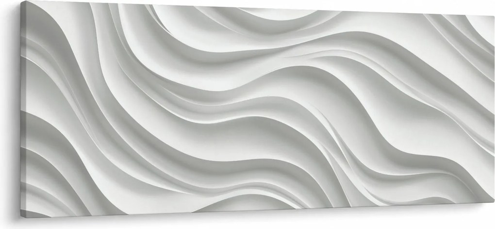 Kép - 3D fehér hullámok (120x50 cm)