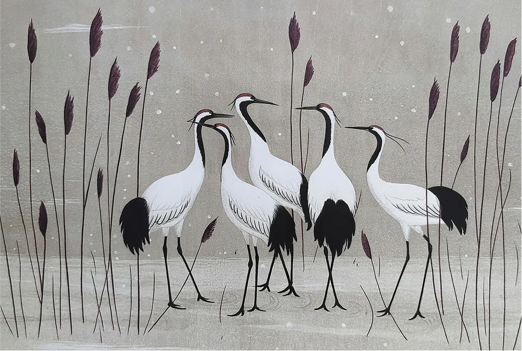 Fotótapéta Flizelina Nappali és Hálószoba Daru csorda 104x70 Ragasztó