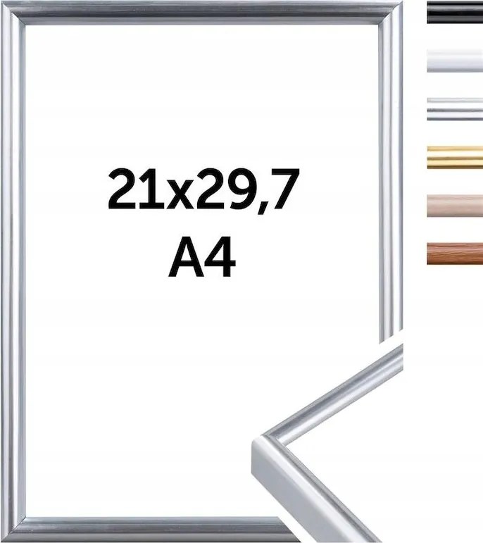 Doerr New York Ezüst 21x29.7 cm, A4-es képkeret (paszpartu 15x20 cm-hez)