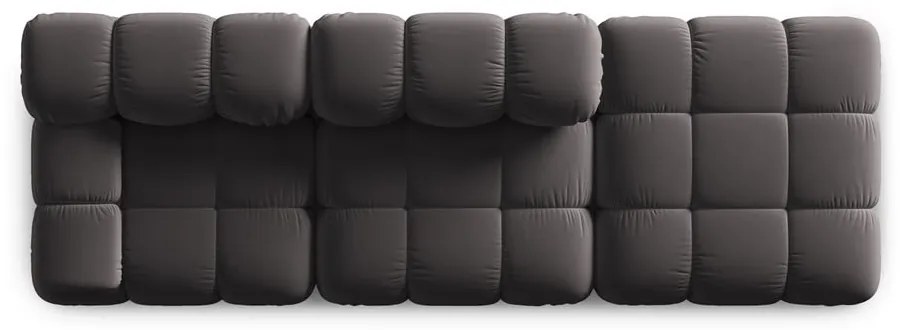 Sötétszürke bársony kanapé 282 cm Bellis – Micadoni Home