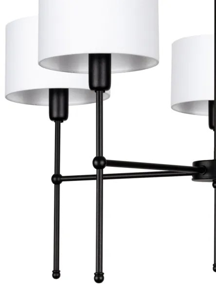 Rúdon függő csillár MADELA 5xE14/40W/230V fehér/fekete