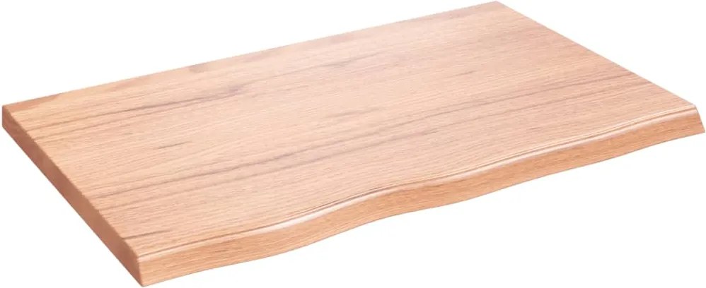 vidaXL világosbarna kezelt tömör tölgyfa fali polc 80x50x(2-4) cm