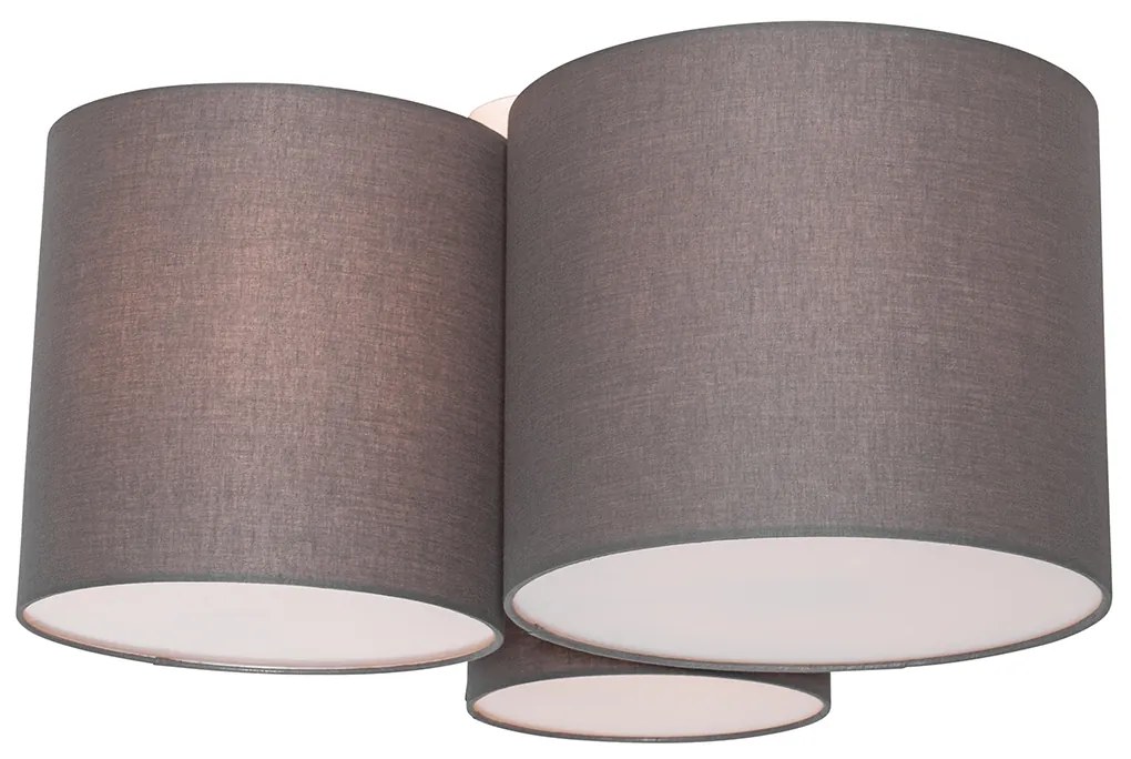 Modern mennyezeti lámpa taupe 3 lámpás - Multidrum