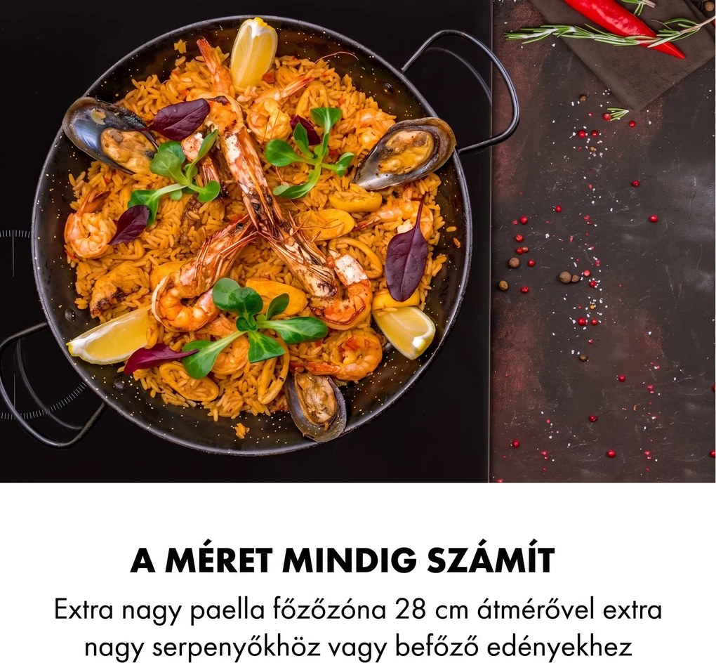 Klarstein Delicatessa 3, indukciós főzőlap, 5800 W, 3 zóna, üvegkerámia, fekete