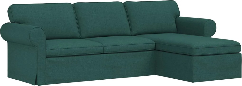 vidaXL Kanapé Sötétzöld 215 x 138 x 80 cm szövet
