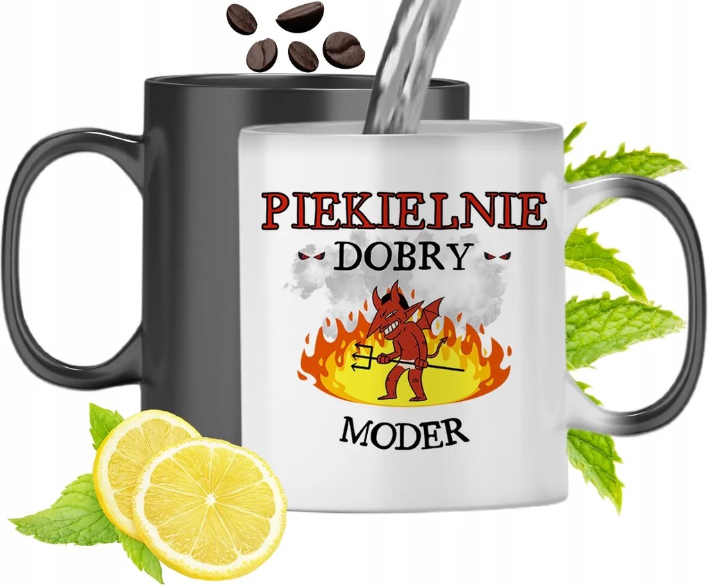 Mágikus Bögre Moderátornak Fekete Színváltós, fényképes nyomattal