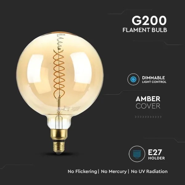 LED Dimmelhető izzó FILAMENT G200 E27/8W/230V 1800K